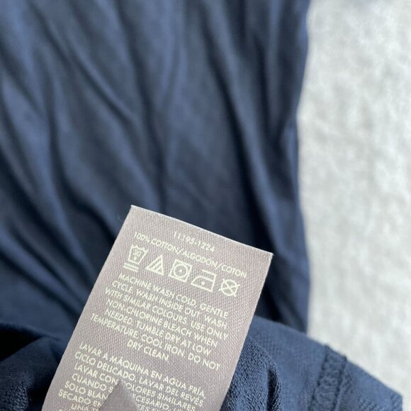 NEW Ted Baker Men's L Short Sleeve Polo Shirt Navy Blue 100% Cotton Pattern - Picture 5 of 7